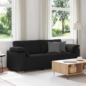 vidaXL Καναπές με μαξιλάρι Μαύρο 219 x 77 x 82 εκ ύφασμα