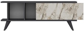 Έπιπλο Tηλεόρασης Liberty 327ODS1124 120x30x45cm Marble Effect White-Anthracite