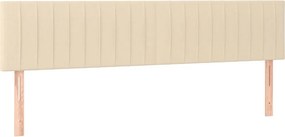 vidaXL Κρεβάτι Boxspring με Στρώμα &amp; LED Κρεμ 160x200 εκ. Υφασμάτινο