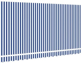 vidaXL Ύφασμα αντικατάστασης τέντας Μπλε και άσπρο 4 x 2 m Πολυεστέρας