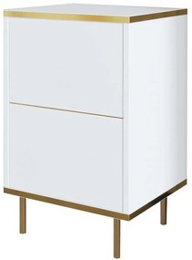 Κομοδίνο Imaj 382NRC1805 40x35x60cm White-Gold