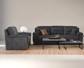 MATIS Τριθέσιος καναπές κρεβάτι Boss Ανθρακί 236x90x92εκ. MATISE67278537