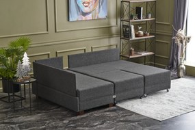Corner Sofa-Bed Fly Left - Anthracite Anthracite
