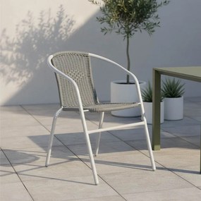 Πολυθρόνα Obbi pakoworld μέταλλο-pe γκρι 53x59x72εκ