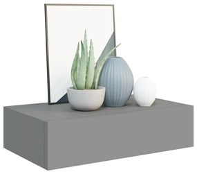 vidaXL Ράφια Τοίχου με Συρτάρια 2 Τεμ. Γκρι 40 x 23,5 x 10εκ. από MDF