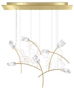 Φωτιστικό Οροφής - Ράγα Tulip 7 Linear Gold Slamp