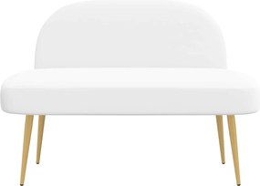 vidaXL Δερμάτινος Πάγκος με Πλάτη Λευκό 110 x 60 x 76 cm
