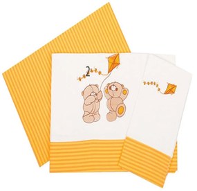 Σεντόνια Βρεφικά Σετ 3τμχ Χαρταετός 92 Orange-Yellow-White DimCol Κούνιας 100% Cotton