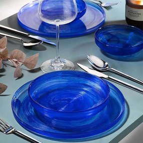 Σερβίτσιο Πιάτα Φαγητού Loya (Σετ 18 Τμχ) 711BRN1101 Blue Hermia 18 τμχ Γυαλί