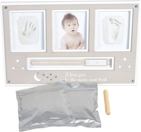 Hand and foot print set with photo frame