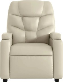 vidaXL Πολυθρόνα Ανακλινόμενη Κρεμ από Συνθετικό Δέρμα