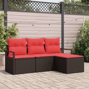 vidaXL Σετ Καναπέ 4 pcs Καφέ συνθετικό ρατάν