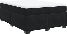 vidaXL Κρεβάτι Boxspring με Στρώμα Μαύρο 140x200 εκ. Βελούδινο