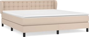 vidaXL Κρεβάτι Boxspring με Στρώμα Καπουτσίνο 160x200εκ.από Συνθ.Δέρμα
