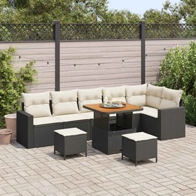 vidaXL Σετ Καναπέ Κήπου 9 pcs Μαύρο συνθετικό ρατάν