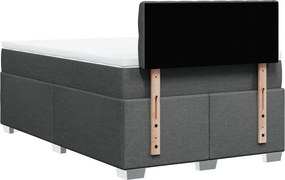 vidaXL Κρεβάτι Boxspring με Στρώμα Σκούρο Γκρι 120x190 εκ Υφασμάτινο