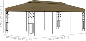 vidaXL Κιόσκι Taupe 6 x 3 μ. 180 γρ/μ²