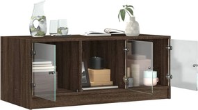 vidaXL Coffee Table Brown Oak Medium Engineered wood, Glass