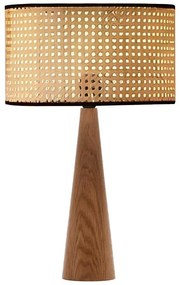 Επιτραπέζιο φωτιστικό Retroa ξύλο και pe rattan σε φυσικό χρώμα Φ24x38εκ 24x24x38 εκ.