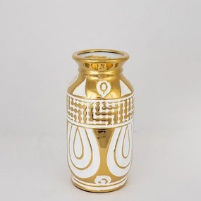 Βάζο Κεραμικό 752-20074 14x14x28cm White-Gold Estheti Home Ceramic