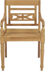 vidaXL Καρέκλες Batavia 6 τεμ. από Μασίφ Ξύλο Teak