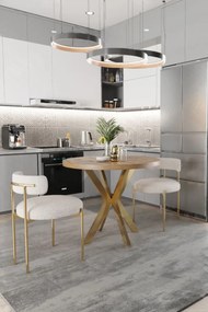 Stewehome Σετ Τραπεζαρίας 2 καρέκλες και τραπέζι Δρυς 90x90 cm