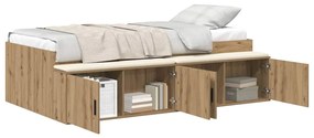 vidaXL Κρεβάτι με αποθηκευτικό χώρο artisan δρυς 80 x 200 cm