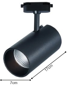 InLight Σποτ 10W μονοφασικής ράγας σε μαύρο χρώμα (T1-05400-Black)