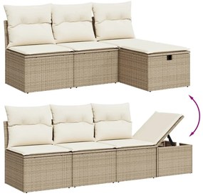 vidaXL Σαλόνι Κήπου Σετ 7 τεμ. Μπεζ Συνθετικό Ρατάν με Μαξιλάρια