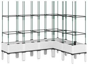 Ζαρντινιέρα Κήπου με Καφασωτό Λευκή 160x120x142,5 εκ. από PP - Λευκό