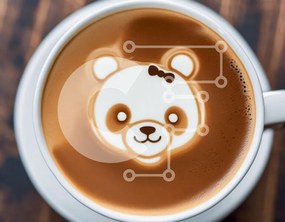 Intra Συλλεκτικό Ξύλινο Παζλ Plywood  4mm - Καφές με Latte Art σε σχήμα αρκούδας Σε Ξύλινο Κουτί - Διαστάσεις: 10x10 cm – 25 κομμάτια