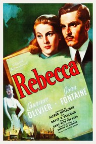 Εκτύπωση έργου τέχνης Rebecca / Alfred Hitchcock (Retro Cinema / Movie Poster), (26.7 x 40 cm)