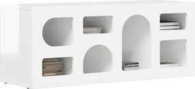 vidaXL Ντουλάπι TV Υψηλής γυαλάδας λευκό 100 x 35 x 40 εκ