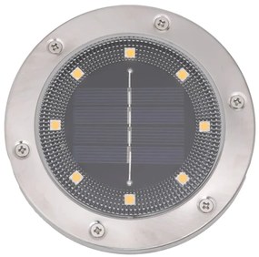 vidaXL Ηλιακά Φωτιστικά Δαπέδου με Στήριγμα Εδάφους 12τεμ. Θερμό Λευκό