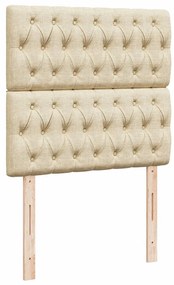 vidaXL Κρεβάτι Boxspring με Στρώμα Κρεμ 90x190 εκ.Υφασμάτινο