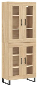 vidaXL Ντουλάπι Sonoma δρυς 69,5 x 34 x 180 εκ. από Επεξεργασμένο Ξύλο