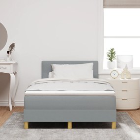 vidaXL Κρεβάτι Κουτιού με Στρώμα Ανοιχτό Γκρι 120x200 cm Υφασμάτινο