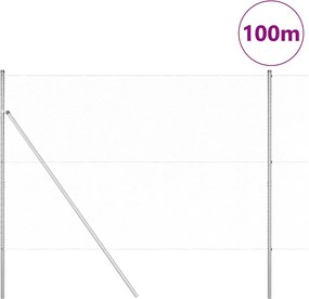 vidaXL Στύλος Περιφράξεων Ασημί 100 x 1,6 m (25 mm πλέγμα) Ατσάλι