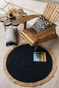 Χαλάκι Yute 252 Black-Natural Kentia 120X120cm Round