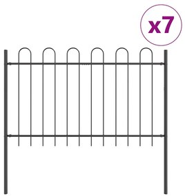vidaXL Φράχτης Κήπου  με Καπάκι Από Μπροστά, Γκρι, 11.9x1μ Χάλυβας