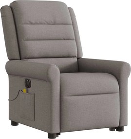 vidaXL Πολυθρόνα Μασάζ Ηλεκτρική Ανακλ.Taupe Υφασμάτινη