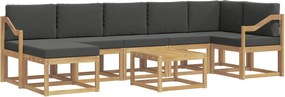 vidaXL Σειρά Καναπέ Εξωτερικού 8 pcs Άσπρο και Ανθρακί Πολυεστέρας