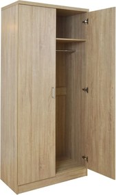 Ντουλάπα ρούχων δίφυλλη REAL χρώμα sonoma 80x42.5x180.5