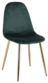 CELINA Καρέκλα Χρώμιο Χρυσό, Ύφασμα Velure, Απόχρωση Forest Green  45x54x85cm [-Χρυσό/Πράσινο-] [-Μέταλλο/Ύφασμα-] ΕΜ907,3GV