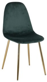 CELINA Καρέκλα Χρώμιο Χρυσό, Ύφασμα Velure, Απόχρωση Forest Green 45x54x85cm ΕΜ907,3GV
