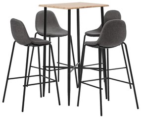 vidaXL Σετ Επίπλων Μπαρ 5 Τεμαχίων Χρώμα Taupe Υφασμάτινο
