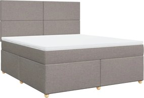 vidaXL Κρεβάτι Boxspring με Στρώμα Taupe 180x200 εκ. Υφασμάτινο