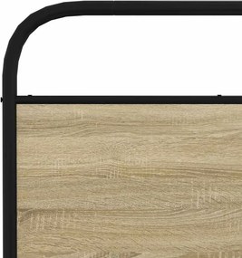 vidaXL Σκελετός Κρεβ. Χωρίς Στρώμα Sonoma Δρυς 193x203 εκ. Μεταλλικό