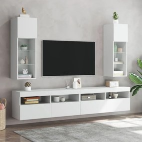 vidaXL Έπιπλο Τηλεόρασης με LED Λευκό 30,5x30x90 εκ.