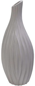 Βάζο Κεραμικό Ριγέ MIG103 19,5x16x56cm Light Grey Espiel Κεραμικό